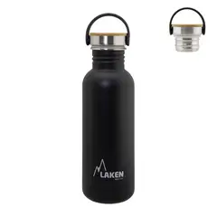 LAKEN - BOTELLA ACERO T.BAMBOO STEEL NEGRO 0.75L -