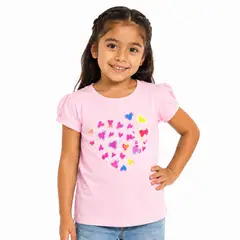 GENERICO - Polo Niña Manga Corta Algodón Estampado