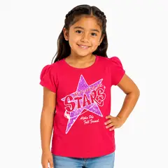 GENERICO - Polo Niña Manga Corta Algodón Estampado