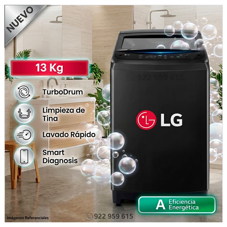 Lavadora Carga Superior 13Kg WT13OBVTB Onyx Negro - Modelo Nuevo