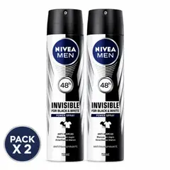Nivea - Pack x2 Deo Invisible B&W Male - Power Spray 150ML
