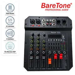 BARETONE - Consola Mezcladora Amplificada AJ4 Profesional