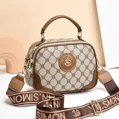 GENERICO - Bolso Bandolera Heidy para Mujer - Cartera de Mano Casual Monograma Caqui