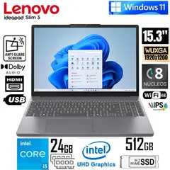LENOVO - Laptop IdeaPad Slim 3 15IRH10 Intel Core i5-13420H 24GB RAM 512GB SSD 15.3" 83K100KKLM