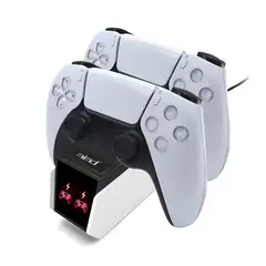 MIMD - Cargador Dual para Mandos PS5 Base Luz led P5 Blanco