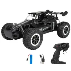 GENERICO - CARRO 4X4 A CONTROL REMOTO METALICO CON LUCES- NEGRO