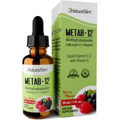 GENERICO - NaturalSlim Vitaminas B12 líquidas con vitamina D - Metab-12 metilcobalamina 2500 mcg