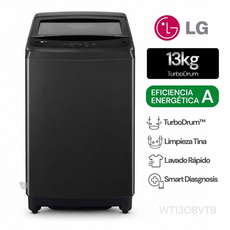 Lavadora 13Kg Carga Superior Onyx Negro WT13OBVTB