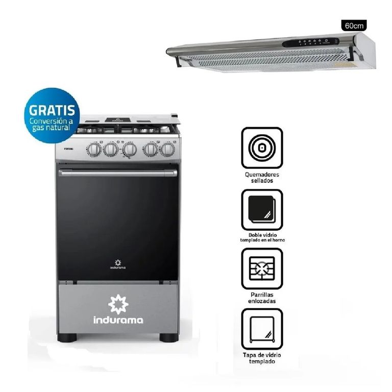 Combo Cocina Fontana 20 + Campana Extractora CEI-602CRP - Croma