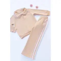 KIDS MASHMELO - Set de 2 piezas con estilo cuello peter pan y greca para niñas