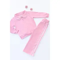 KIDS MASHMELO - Set de 2 piezas con estilo cuello peter pan y greca para niñas