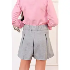 KIDS MASHMELO - Falda short tableada con detalle en la pretina para niñas