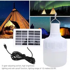 GENERICO - BOMBILLO LED SOLAR PORTÁTIL 7W RECARGABLE Y COMPACTA