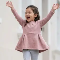 GENERICO - Vestido Niña Tejido Rosa con Bordado Hada - Angela Kids