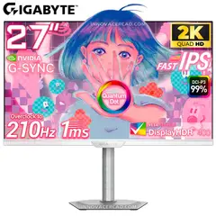 GIGABYTE - Monitor M27Q2 ICE 27" 2K, QHD 210HZ OC 1MS GTG DisplayHDR 400 NVIDIA G-SYNC