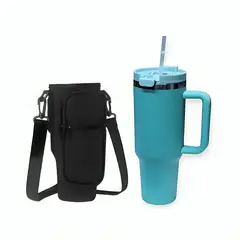 GENERICO - Combo Termo Premium Hermético Doble Pico y Funda Carry All Day para Vaso Tomatodo de 900 a 1250 ml