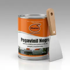 CHEMA - PEGAMENTO ASFALTICO PARA VINILICOS ¼ PEGAVINIL NEGRO + ESPATULA - FACIL DE USAR