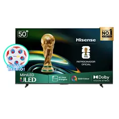 Hisense - TELEVISOR SMART TV 50" MINILED 4K UHD 50U6QV VIDDA 2025 + PELOTA DE REGALO