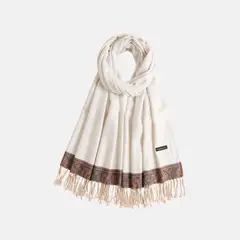 KAST PE - Pashmina Bufanda Emma con borlas - Blanco