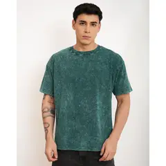 NEW YORK STARS - Polo manga corta- AcidWash-Verde Botella