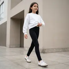 GENERICO - Legging Negra Niña Algodón - Angela Kids