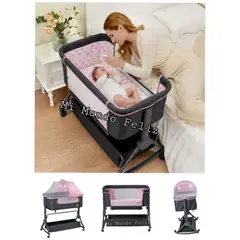 BEBE - Cuna Colecho para Funcion Antireflujo Mosquitero Rosa