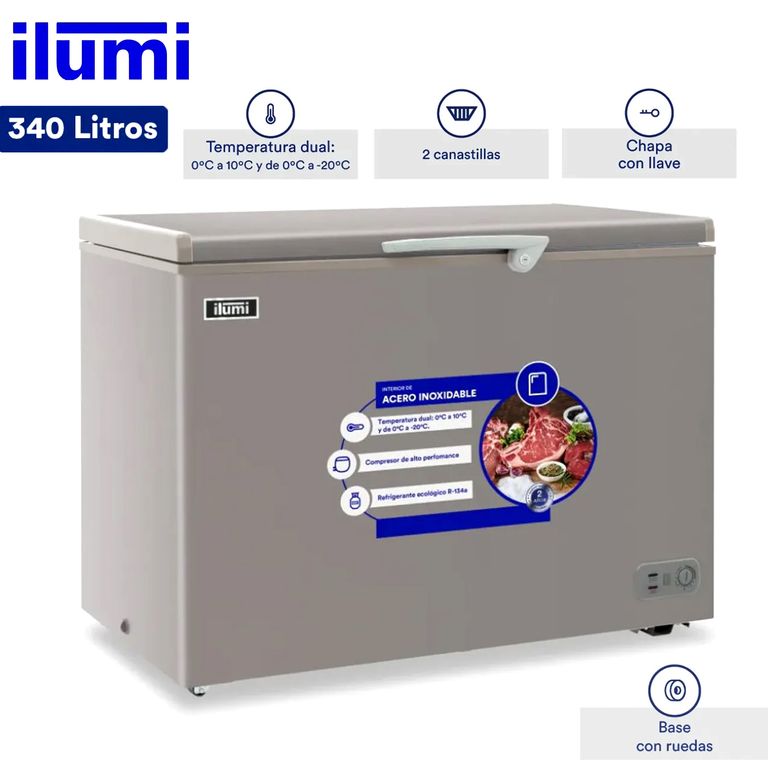 Congelador con Tina de Acero Inoxidable de 340 litros TFI-3400DG