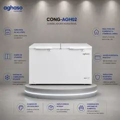 AGHASO - CONGELADORA AGH02 2 PUERTAS 362 LITROS BLANCO