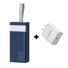 REMAX - Combo Power Bank RPP-320 30000mAh Azul+ Cargador Yoobao Type-C