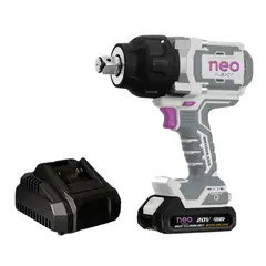 NEO - LLAVE DE IMPACTO BL 20V 1600NM + BAT 8H + CARGADOR
