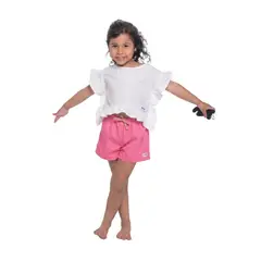 NATA COTON - SHORT ALGODON DRILL NIÑA ROSADO