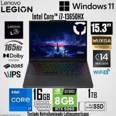 LENOVO - Laptop Legion 5 15IRX10 Intel Core i7-13650HX 16GB RAM 1TB SSD RTX 5060-8GB 15.3" WUXGA 165Hz