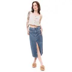 Gzuck - Falda Lar Denim Mujer Ferka