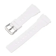 GENERICO - Correa de Silicona para Reloj 18 mm Modelos AE-1200/W-800H 13.5 cm Blanco + Plata
