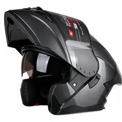 GENERICO - CASCO HOKEN HK3 FF916 GRAFITO BRILLO ABATIBLE VISOR TRASPARENTE