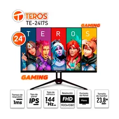 Teros - Monitor 24 pulgadas 144Hz 1ms TE-2417S FHD FreeSync HDMI y DP