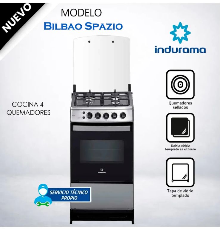 Cocina Bilbao Spazio Plus de 4 Hornillas Color Croma