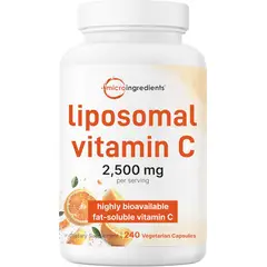 GENERICO - Vitamina C liposomal 2,500 mg, 240 cápsulas vegetales - Forma liposomal altamente biodisponible