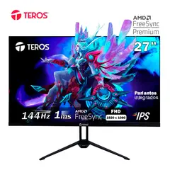 Teros - Monitor gamer 27 pulgadas IPS Full HD 144Hz 1ms HDMI DisplayPort con parlantes TE-2714S
