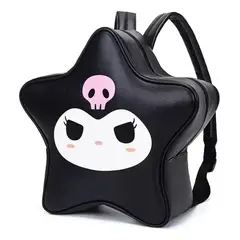 GENERICO - Mochila Kawaii Estrella Cuero PU - Negro