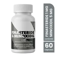 GENERICO - Finasteride 1mg y Minoxidil 5mg Baruk - Combo Anticaída Crecimiento y Grosor