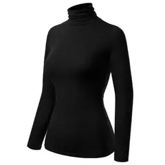 GENERICO - Polo Camiseta Calentador térmico para mujer cuello alto cafarena