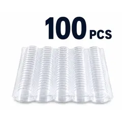 GENERICO - CAPSULA O ESTUCHE PARA MONEDAS DE COLECCION PARA 100 PIEZAS 30 MM