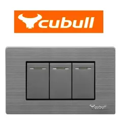 CUBULL - INTERRUPTOR TRIPLE COLOR GRIS MARCA MODELO A5-009