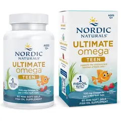 GENERICO - Nordic Naturals Ultimate Omega 2X Teen, Fresa - 60 mini geles blandos - 1120 mg Omega-3