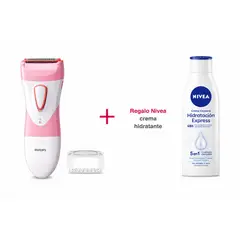PHILIPS - Depiladora SatinShave Essential HP6306_00 + Crema Nivea Body Hidratación Express 250 ml