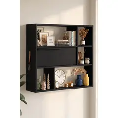 STARHOME - Repisa Estante Organizador Librero flotante Strike Negro