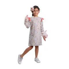 NATA COTON - VESTIDO MANGA LARGA ALGODON NIÑA ROSA