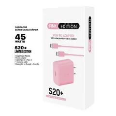 GENERICO - CARGADOR SUPER CARGA 45W ROSADO