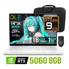 ASUS - Laptop Zephyrus G14 OLED Nvidia Rtx 5060 Ryzen 9-270 16gb 1tb 14" 3K 120hz